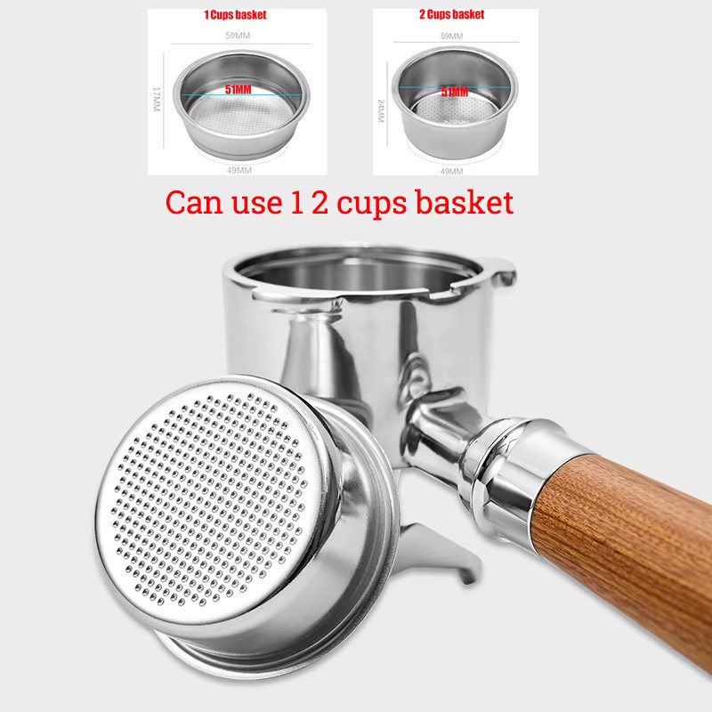Delonghi Kaffee-Siebträger mit doppeltem Auslauf und 1-2 Tassen Korb, 51 mm, Silber - Bild 2