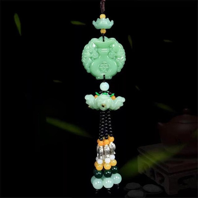 Rui Di Anhänger, Grüne Jade, Lotus Pi Xiu, Unisex - Bild 1