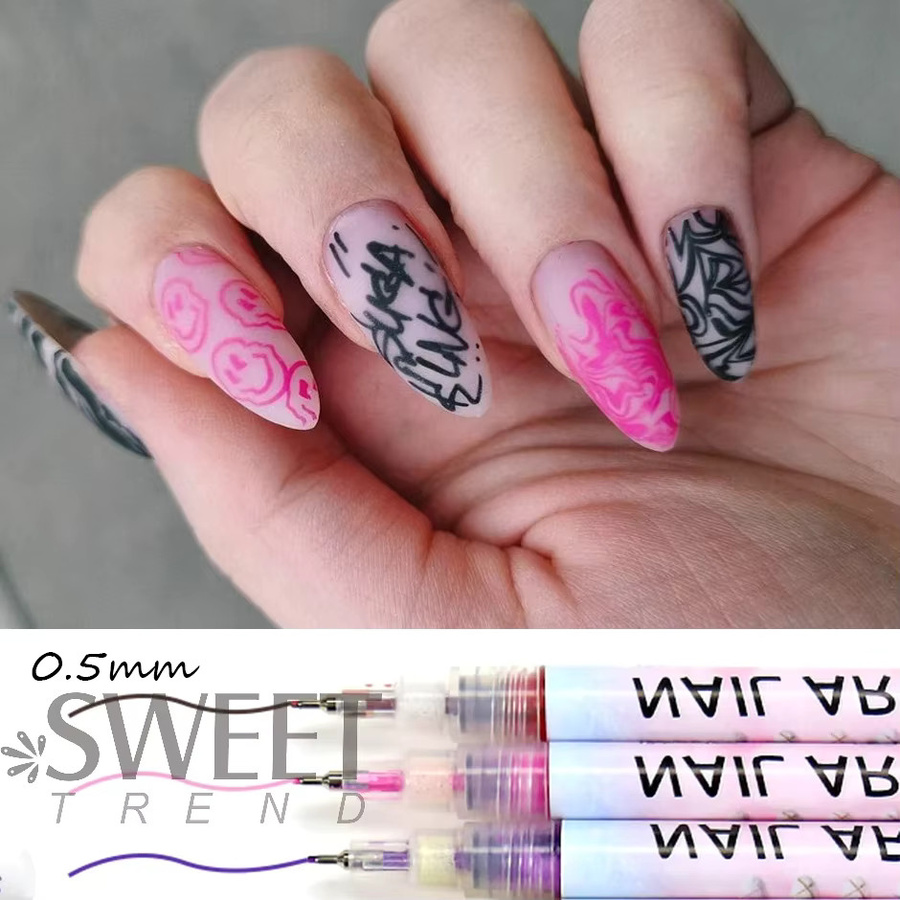 SWEET TREND MK02 Zeichenstifte für Graffiti-Nagelkunst, 12 Stück - Bild 2