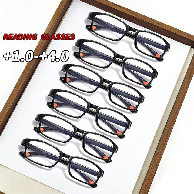 DIXSG Lesebrille Herren, rechteckig, Vollrand, Kunststoff, schwarz - Bild 1