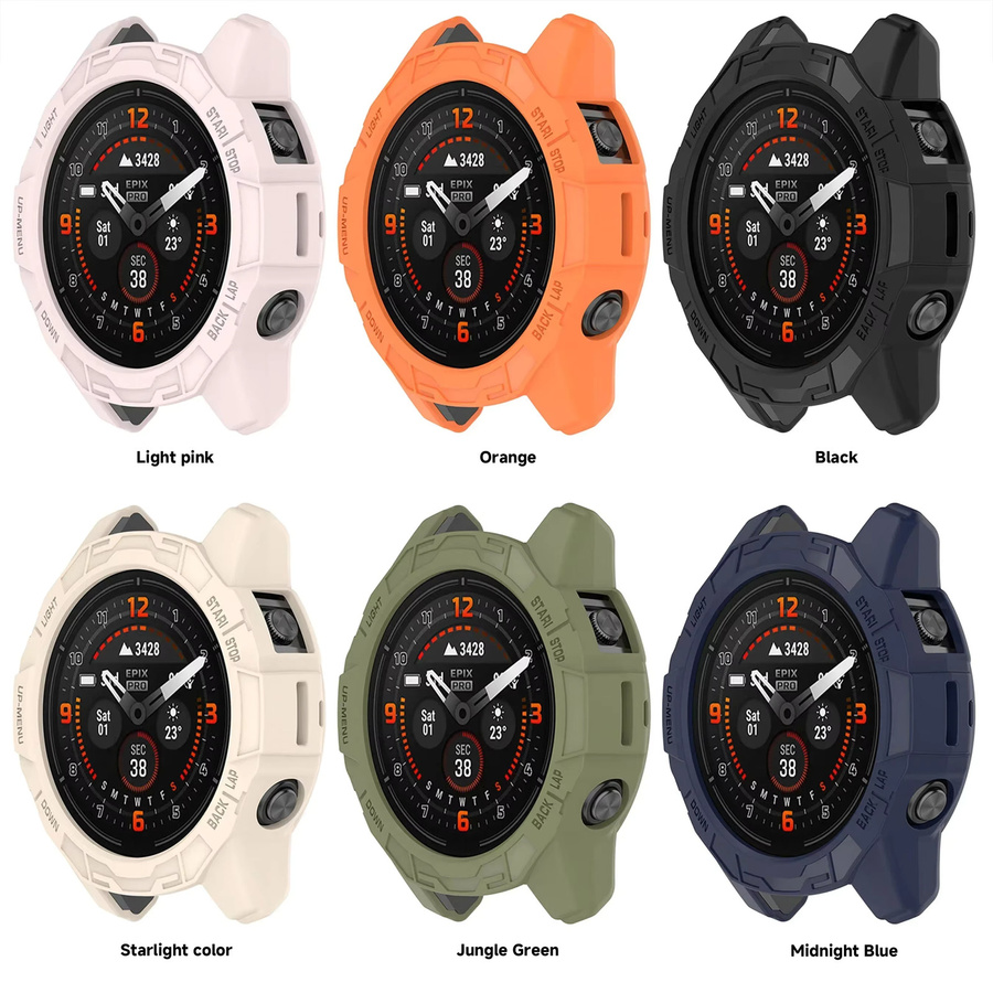 CAOWTAN Silikon Schutzhülle Stoßstange für Garmin Fenix 7 7S 7X und Epix Pro in Pink - Bild 3
