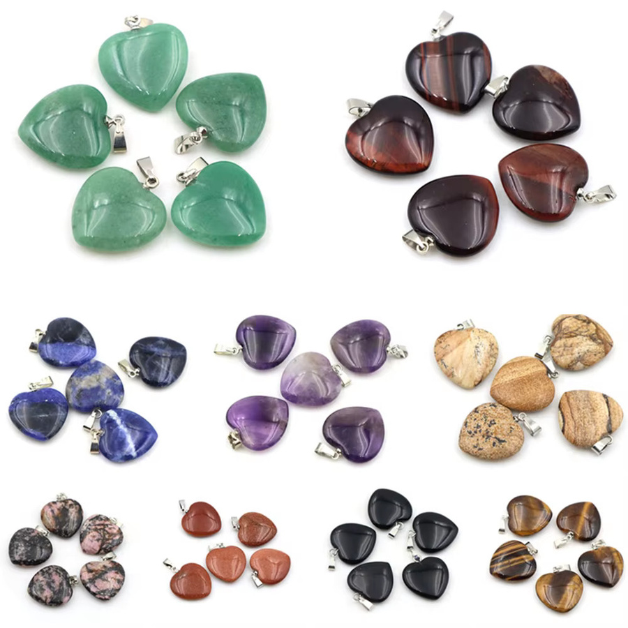 Edelsteindekoration, herzförmig, mehrfarbig, Kristall, 20 mm - Bild 2
