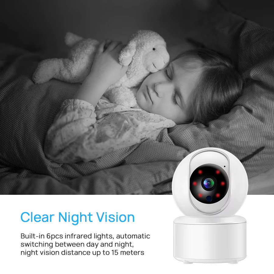 HAMROLTE Mini PTZ IP Kamera mit 3MP 2K Auflösung, WiFi, Auto Tracking, Zwei-Wege Audio und Bewegungserkennung in Weiß - Bild 2