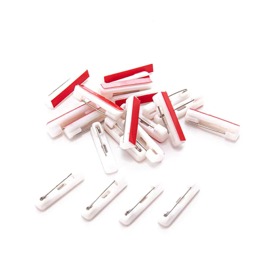 100 Stück selbstklebende Sicherheitsnadeln aus Kunststoff in Weiß für DIY Namensschilder und Abzeichen, Größen: 22 mm, 31 mm und 36 mm - Bild 2