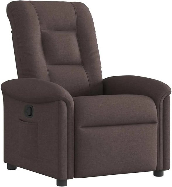 vidaXL Relaxsessel Dunkelbraun aus Stoff mit Armlehnen und manueller Hebelfunktion, Breite: 91,5 cm, Tiefe: 77,0 cm, Höhe: 96,0 cm - Bild 1
