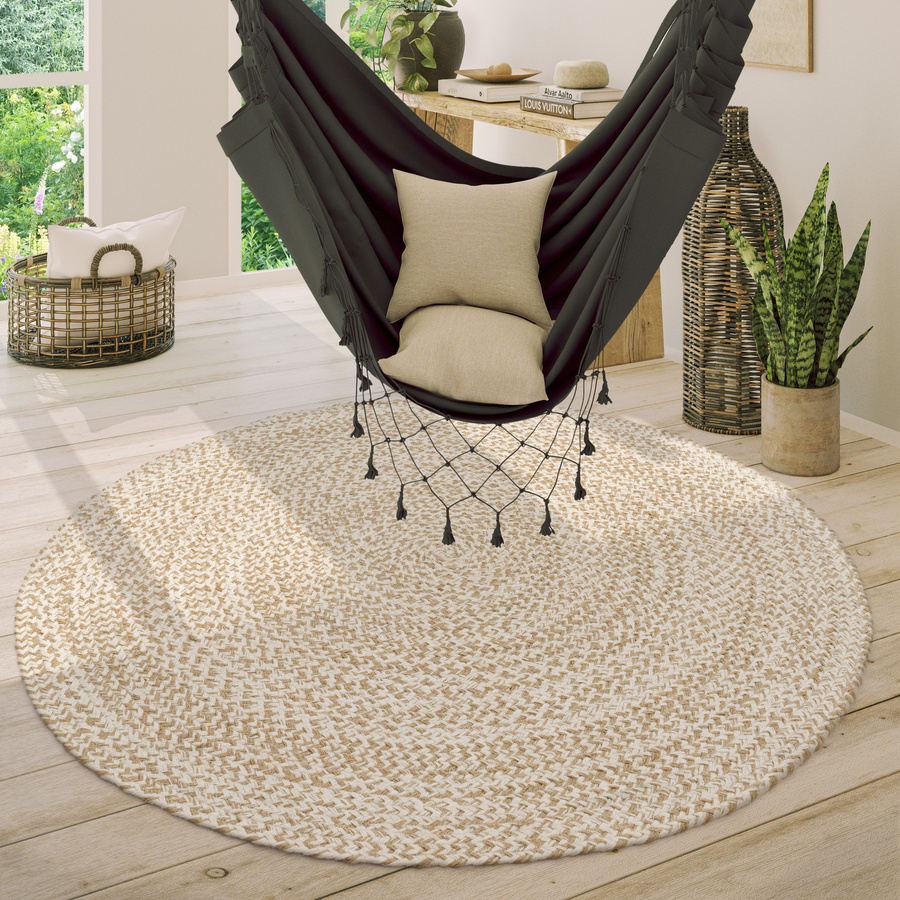 Runder Jute-Teppich Vibora in Beige von teppich.de, Durchmesser: 120 cm - Bild 2