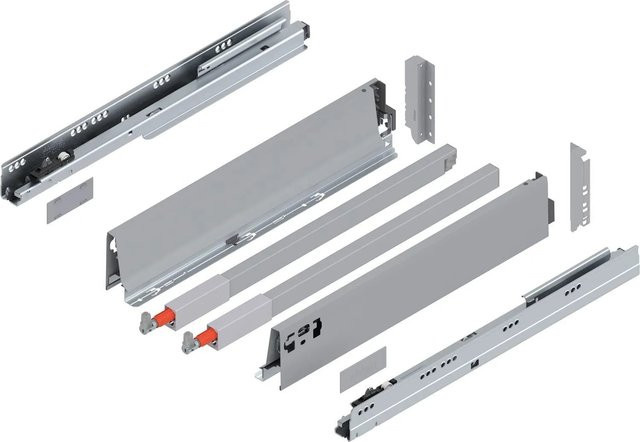 Blum C-Reling Tandembox antaro Vollauszug Grau, 1 Paar, Belastbarkeit 65 kg, Tiefe: 450 mm - Bild 1