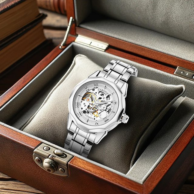 CAROTIF Armbanduhr Edelstahl, Automatik, Silber, Herren - Bild 1