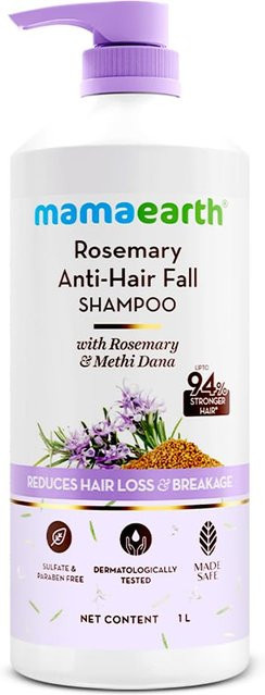 Mamaearth Rosmarin Shampoo, 1000 ml, Unisex, sulfatfrei - Bild 1