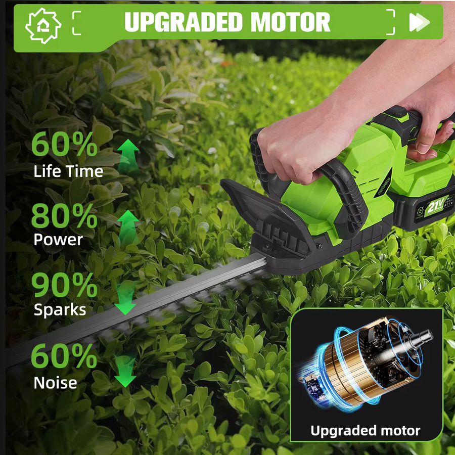 Onegreen Bürstenloser Elektrischer Heckenschneider 2000W für Makita LXT 18V Akku, Kabelloses Garten-Strauchschneidewerkzeug in Grün - Bild 5