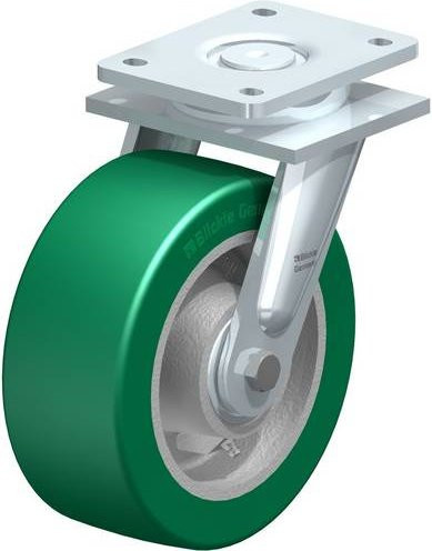Blickle Lenkrolle LO-GST 202K in Grün und Silber mit 200 mm Rad-Durchmesser und 1100 kg Tragfähigkeit - Bild 1
