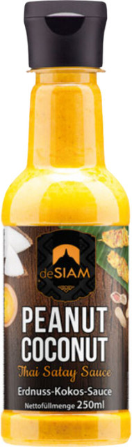 deSIAM Peanut Coconut Thai Satay Sauce Erdnuss-Kokos-Sauce 250 ml - Bild 1
