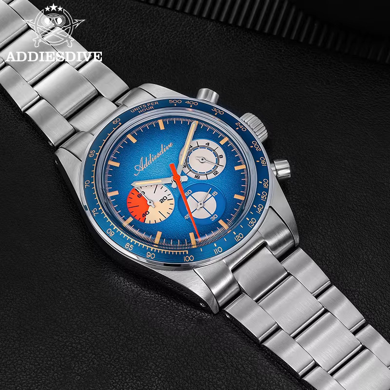 ADDIESDIVE Chronograph, Edelstahl, Schwarz, Quarz, Herren - Bild 3