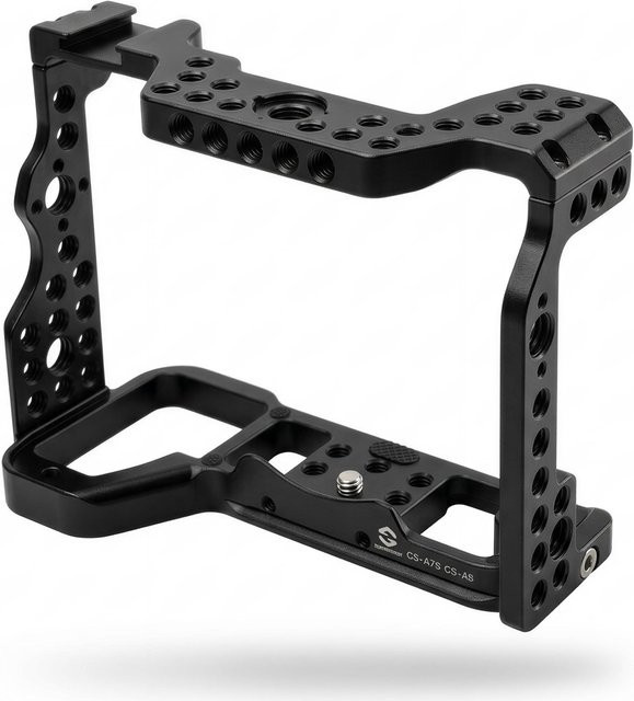 SOARSHOT Kamerakäfig für Sony A7S III, A7 IV, A1, A7R IV und A7R V aus CNC Aluminium in Schwarz mit 1/4 und 3/8 Gewinden sowie Cold Shoe und ARRI Anschluss - Bild 1