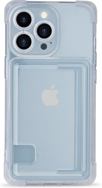 Transparente iPhone Schutzhülle mit Kartenhalter und Kameraschutz für Apple iPhone 15 Pro Max, 14 Plus, 13, 12, 11 in Purple - Bild 1
