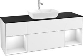 V&B Waschtischunterschrank Finion mit Wandbeleuchtung, Farbe: Weiß lackiert, Breite: 160 cm, Tiefe: 50,1 cm, Höhe: 50,1 cm - Bild 1
