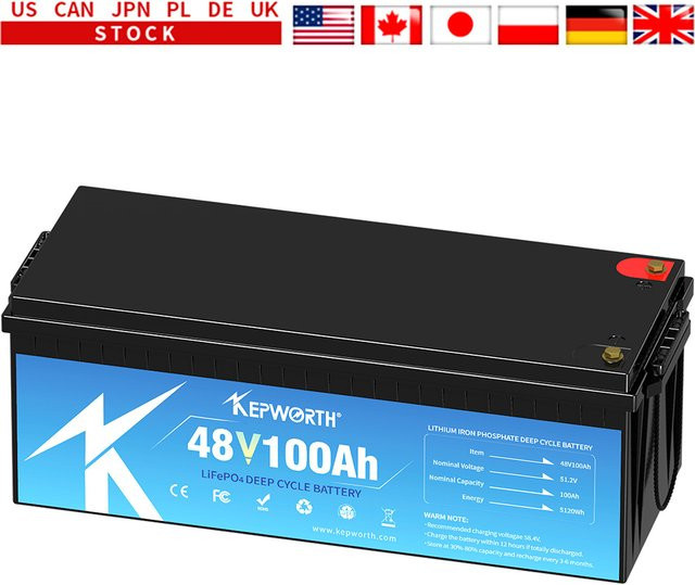 KEPWORTH LiFePO4 Batterie mit integriertem Smart Bluetooth BMS für RV und Camper - Bild 1