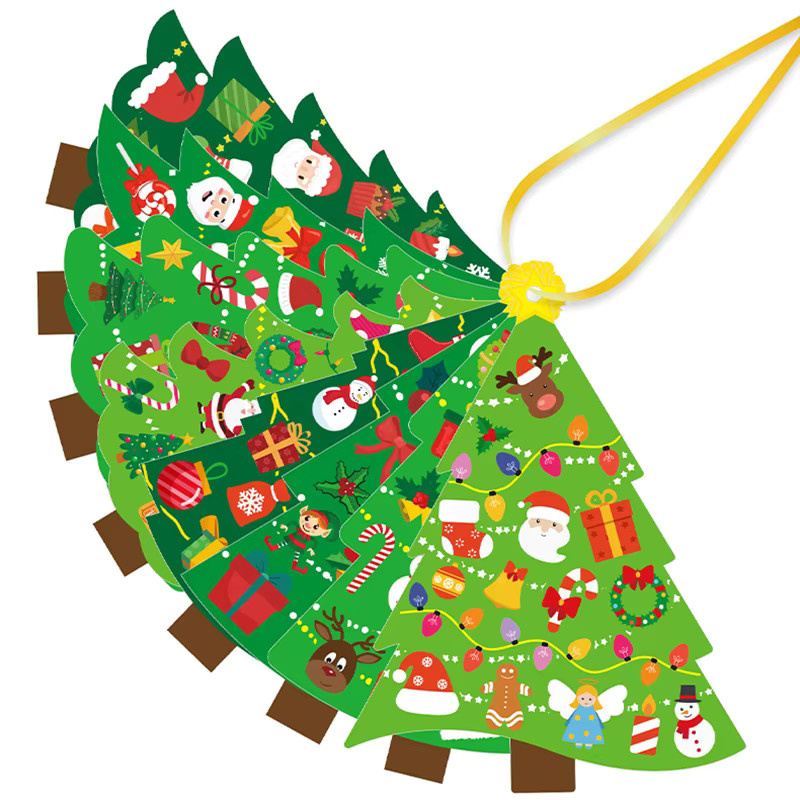 Weihnachts-Puzzle-DIY-Bastelset, 24-teiliges Set, Aufkleber für Weihnachtsgrußkarten - Bild 2