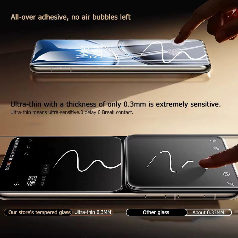 3er-Pack OnePlus Nord 4 Displayschutzfolie aus gehärtetem Glas mit vollständiger Abdeckung und Fingerabdruck-Entsperrfunktion, transparent - Bild 3