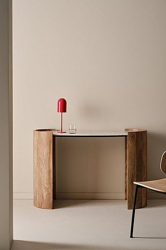 Jotex Schreibtisch ILSE in Mango mit Marmoroptik, B: 120 cm, H: 79 cm, T: 45 cm - Bild 1