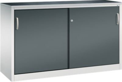 C + P Schiebetüren-Werkzeugschrank Acurado aus Stahl in Lichtgrau und Anthrazitgrau, B/T/H: 160 x 50 x 100 cm - Bild 1