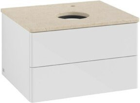 V&B Waschtischunterschrank Antao ohne Frontstruktur in Weiß, B/T/H: 60 x 36 x 50 cm - Bild 1