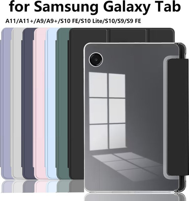 PHYLYN Schutzhülle für Samsung Galaxy Tab S10, S9, S9 FE, S7 FE, S8, S7, A9 Plus, A9 und A11, transparente Rückenschale mit Anti-Vergilbungs-Schutz, Farben: Transparent oder Purple - Bild 1