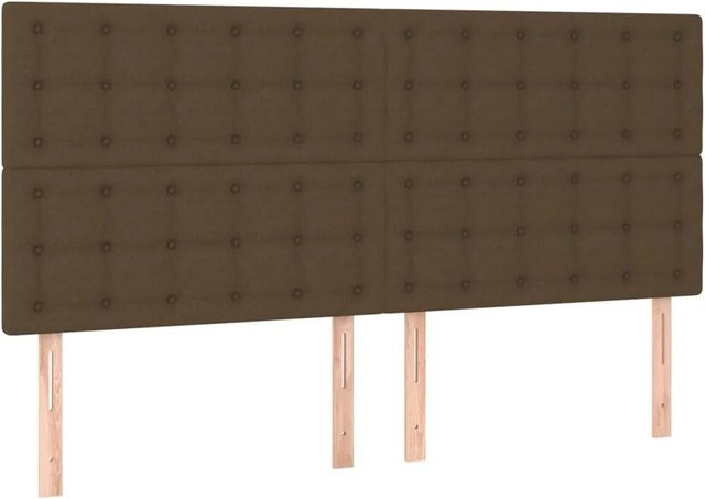 vidaXL LED Kopfteil Dunkelbraun mit USB-Ladeport und integrierter Beleuchtung, B: 160 cm, T: 5 cm, H: 118 cm bis 128 cm - Bild 1