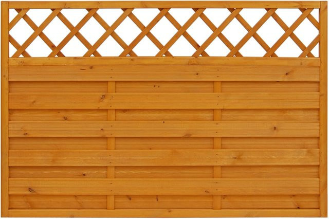 Sichtschutzzaun Country aus Holz von Andrewex in Pinienfarben, blickdicht, 3-fach lasiert, B/H: 120 x 180 cm - Bild 1