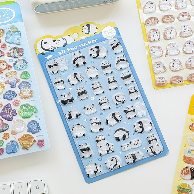 NEKONI Kawaii Cartoon Tiere 3D Relief Aufkleber in Multicolour für Scrapbooking und DIY Journal - Bild 1