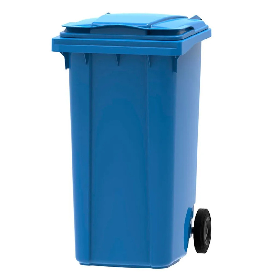 PROREGAL Mülltonne Müllgroßbehälter mit 2 Rädern, 240 Liter, Blau, H x B x T: 107,9 x 58,3 x 73,7 cm - Bild 2