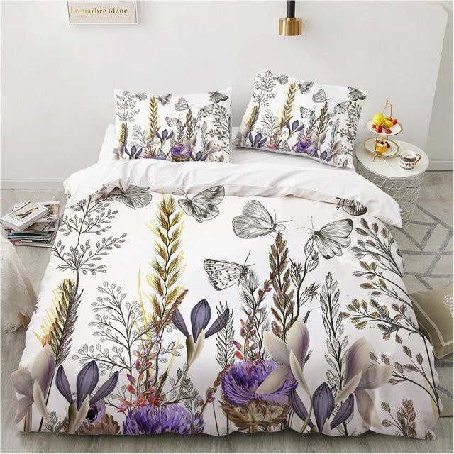 Luxuriöses 3D-Bettwäscheset Binchi Outdoor Product mit floralem Design in Multicolour, bestehend aus Bettbezug und Kissenbezügen, Material Mikrofaser/Polyester, B/H: 133 x 200 cm (basierend auf 70x133cm Angabe im Text als Teil des Sets) - Bild 1