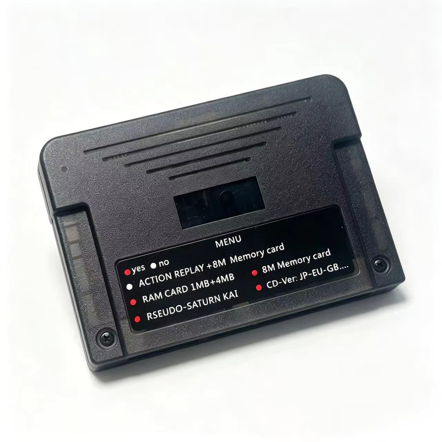 Pseudo Saturn 4in1 Retro-Konsole in Schwarz mit Display, 4M Beschleuniger, Goldfinger-Funktion, Action-Replay und 8MB Speicherkarte - Bild 3