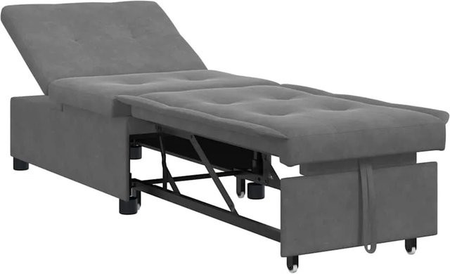 vidaXL Schlafsofa ausziehbar in Dunkelgrau mit Mikrofaser, B/T/H: 194 x 67 x 82 cm - Bild 1