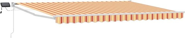 vidaXL Manuelle Gelenkarmmarkise mit LEDs in Mehrfarbig, Breite: 5 m, Tiefe: 3 m - Bild 1