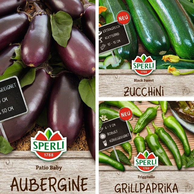 SPERLI Samen-Set Grillgemüse mit 3 Sorten Saatgut, Mehrfarbig - Bild 1