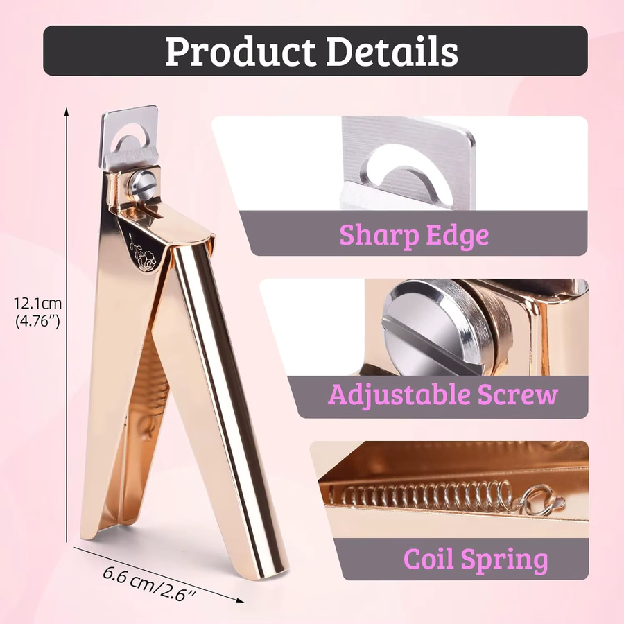 CALIYI Nagelkunst Trimmer Clipper, Rose Gold, U-Form, Edelstahl - Bild 2