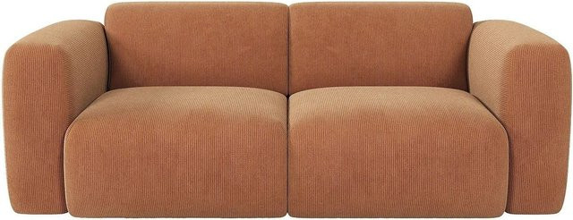Maison Céphy Sofa Pogni in Terracotta mit Cord-Bezug, Breite: 205 cm - Bild 1
