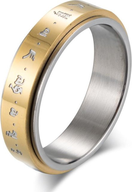 YIRAN Ring Titanstahl, drehbar, beige, Unisex - Bild 1