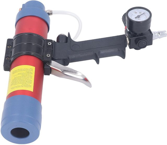 Pneumatische Luft-Kartuschenpistole mit Manometer für 310ml Kartuschen in Grau - Bild 1