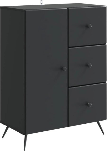 vidaXL Sideboard Modern Schwarz in Matt, B/T/H: 66 x 34,5 x 90 cm - Bild 1