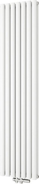 Duschparadies Röhrenheizkörper Oval Doppellagiger Paneelheizkörper für Warmwasserbetrieb, Weiß, B: 41,3 cm, H: 180 cm - Bild 1