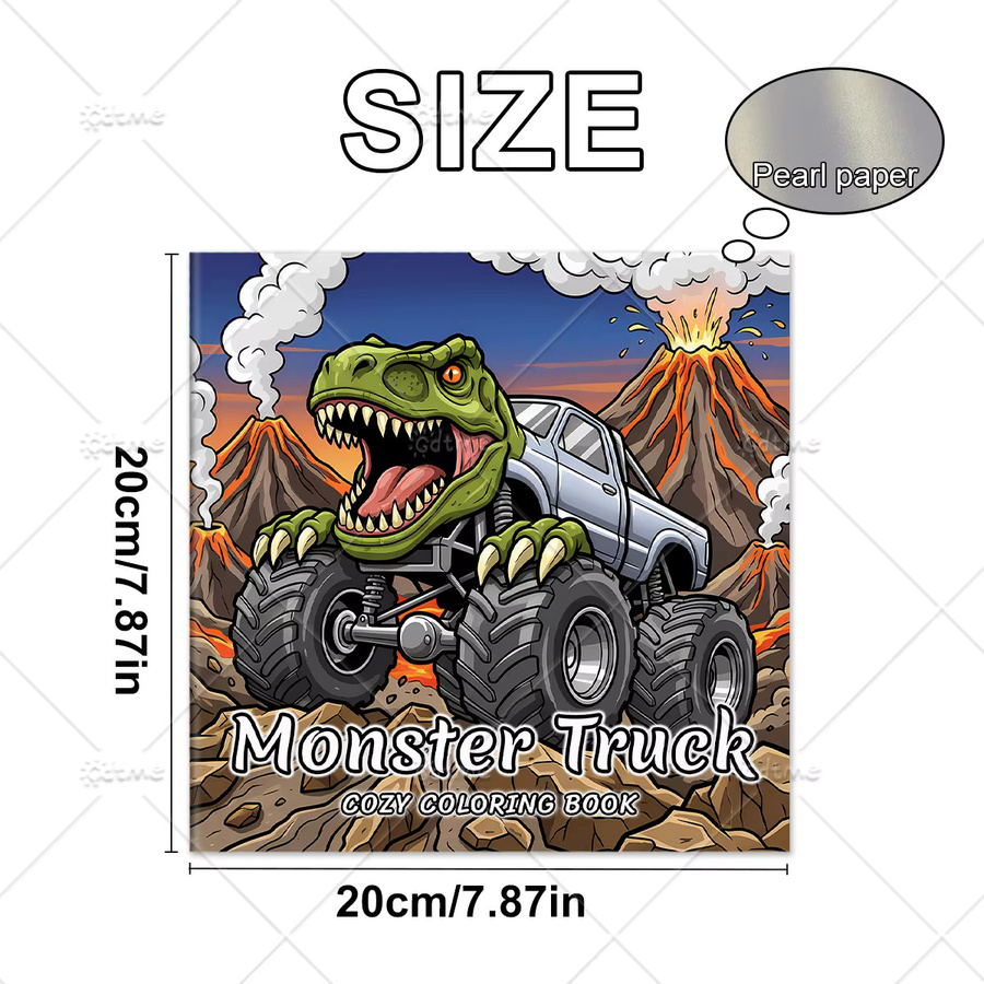 GDTME Monster Truck Dinosaurier Abenteuer Malbuch für Erwachsene - Bild 4