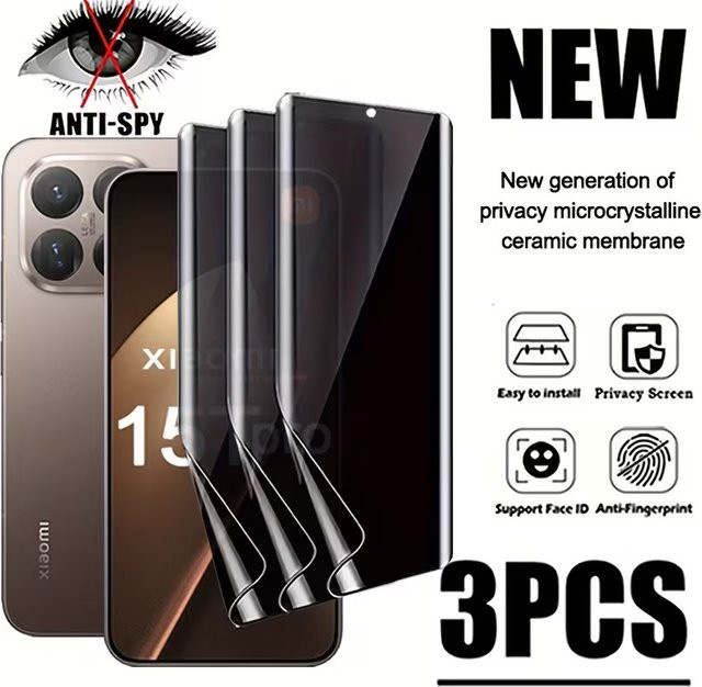 3er-Pack Sichtschutz-Hydrogelfolie für Xiaomi 11T 12T 13T 14T 15T Pro Displayschutzfolie transparent - Bild 1