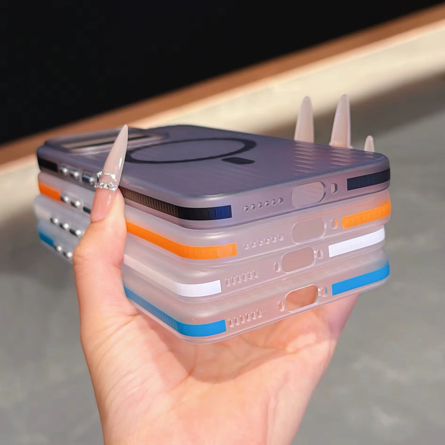 Transparente matte magnetische Schutzhülle mit Wellenmuster für Xiaomi 17 Promax und Redmi K90 Turbo5 Max, rutschfeste Stoßfänger-Hülle aus hartem PC in Weiß - Bild 1