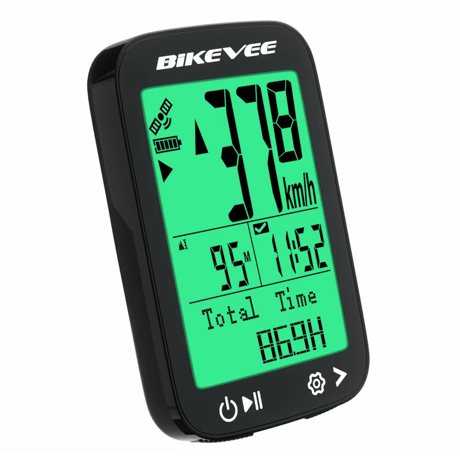 Bikevee GPS-Fahrradcomputer in Schwarz, wasserdichter kabelloser Fahrrad-Tachometer mit multifunktionalem Kilometerzähler und Tracker - Bild 7