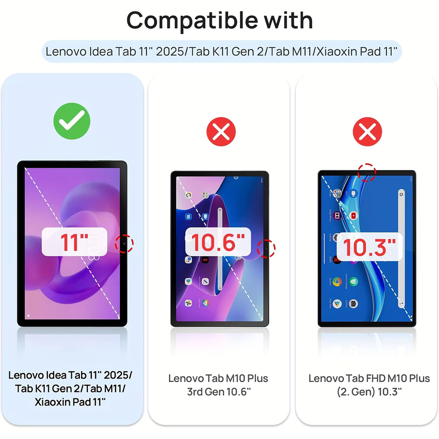 Magnetische Flip Smart Cover Hülle für Lenovo Idea Tab 11 Zoll 2025, Tab M11, Tab K11, TB-336FU, TB-336ZU, TB-330FU, TB-331FC in Pink - Bild 6