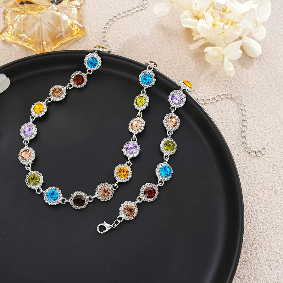 DAIPAN Schmuck-Set, Halskette und Armband, Bunt, Kristall, Silber, Damen - Bild 2