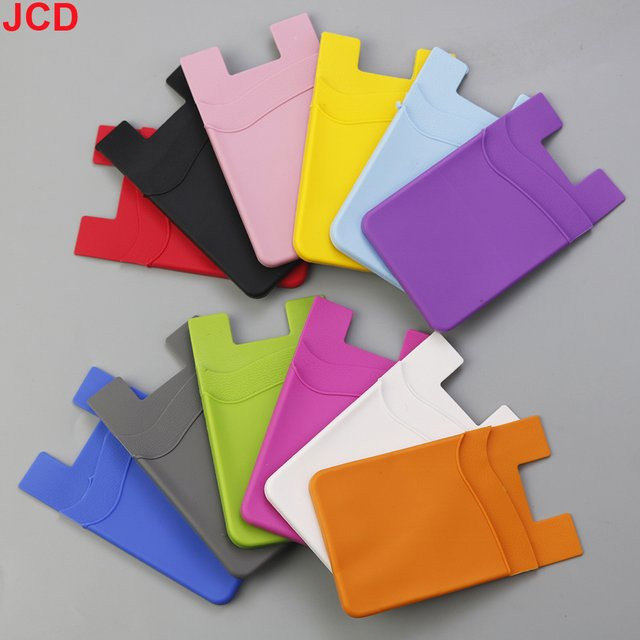 JCD Silikon Handy Brieftasche mit selbstklebendem Kartenhalter für Kreditkarten in Rot und Multicolour - Bild 1
