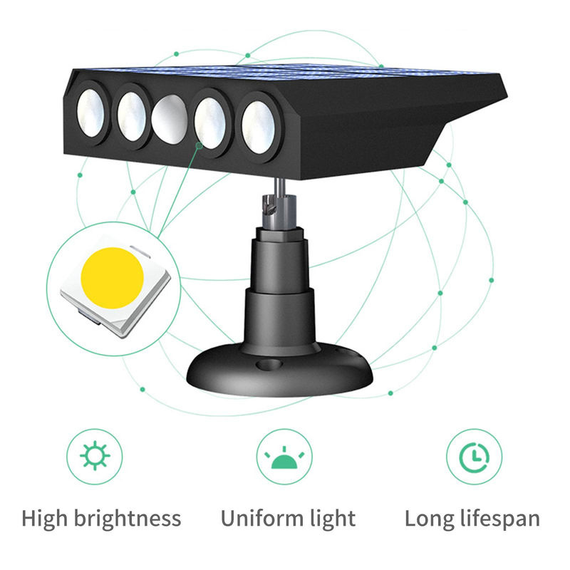 TOMTOP JMS Solarbetriebene LED Sicherheitsleuchte in Überwachungskamera-Optik mit PIR-Bewegungssensor, Farbe: Weiß, Lichtfarbe: Warmweiß - Bild 3